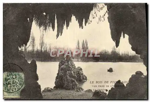 Ansichtskarte AK Vincennes Le Bois de Vue Prise De l interieur de la grotte