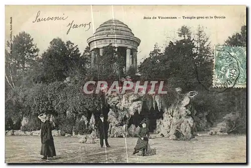 Cartes postales Vincennes Bois Temple Grec et la Grotte
