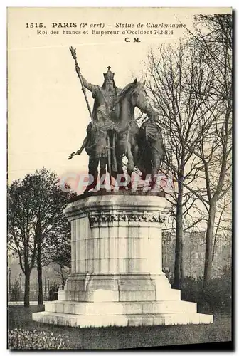 Ansichtskarte AK Paris Statue de Charlemagne Roi des Francs et Empereur d occident