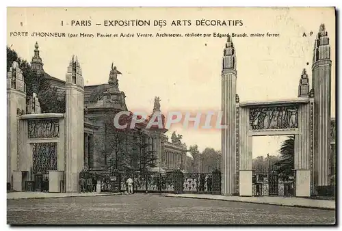 Cartes postales Paris Exposition Des Arts Decoratifs Porte d honneur
