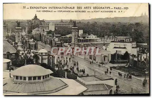 Cartes postales Paris Exposition internationale des Arts Decoratifs 1925 Vue generale sur l esplanade des Invali