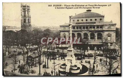 Cartes postales Paris Place du Chatelet et Tour St Jacques