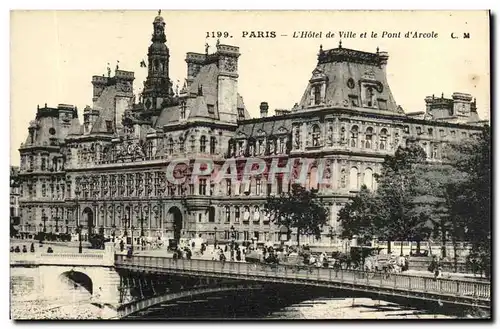 Cartes postales Paris L Hotel de Ville et le Pont d Arcole