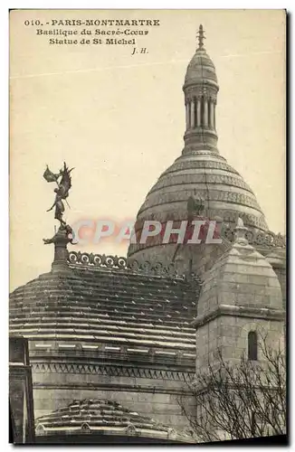 Ansichtskarte AK Paris Montmartre Basilique du Sacre Coeur Statue de St Michel