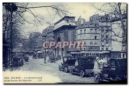 Cartes postales Paris Le Boulevard et la Porte St Martin