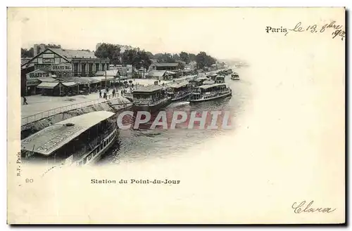 Ansichtskarte AK Paris Station du Point du Jour Peniches Bateaux