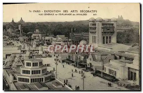 Cartes postales Paris Exposition Internationale Des Arts Decoratifs 1925 Vue generale sur l esplanade des Invali