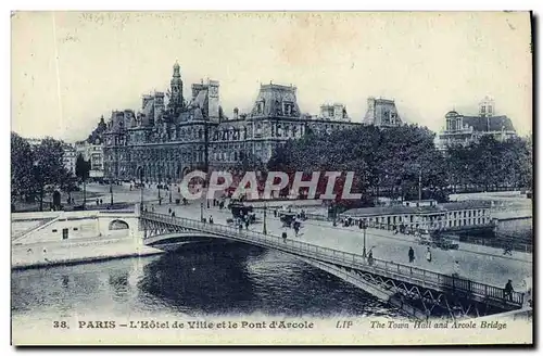 Ansichtskarte AK Paris L Hotel de Ville et le Pont d Arcole