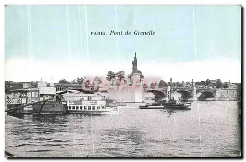 Cartes postales Paris Pont de Grenelle Bateau