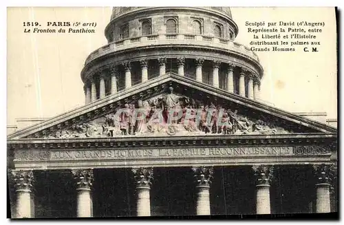 Cartes postales Paris Le Fronton du Pantheon