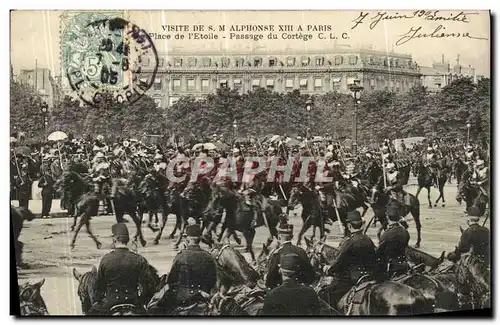 Ansichtskarte AK Paris Visite De Alphonse XIII Place de l Etoile Passage du cortege Roi d Espagne