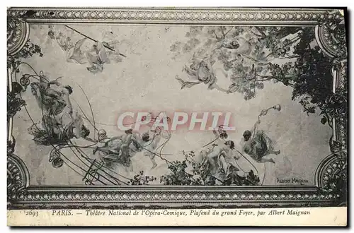 Cartes postales Paris Theatre National de L Oera Comique Plafond du Grand foyer Albert Maignan