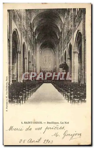Cartes postales Saint Denis Basilique La Nef