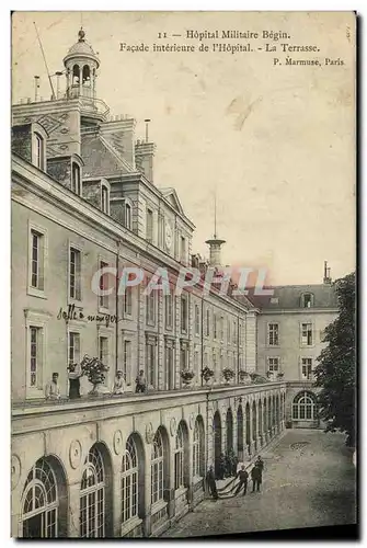 Cartes postales Paris Hopital Militaire Begin Facade interieure de l hopital La terrasse