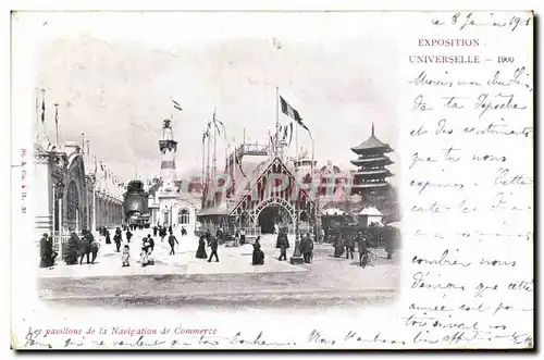 Cartes postales Paris Exposition universelle 1900 Les pavillons de la navigation de comemrce