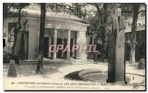 Ansichtskarte AK Paris Exposition Internationale Des Arts Decoratifs 1925 Pavillon du commissariat general