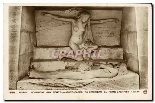 Cartes postales Paris Monument aux Morts par Bartholome Au Cimetiere du Pere Lachaise