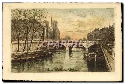 Cartes postales Paris Le Pont St Michel