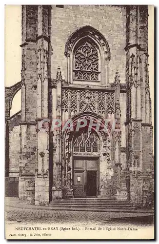 Cartes postales Neufchatel en Bray Portail de l Eglise Notre Dame