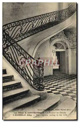 Ansichtskarte AK Abbaye de Saint Wandrille L escalier des cellules