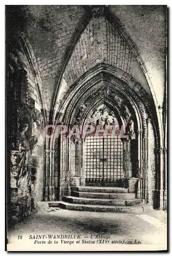 Cartes postales Saint Wandrille L Abbaye Porte de la vierge et statue