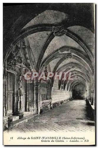 Cartes postales Abbaye de Saint Wandrille Galerie du cloitre Lavabo