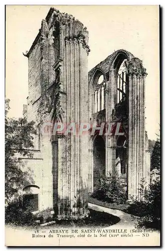 Cartes postales Abbaye de Saint Wandrille Ruines du transept Cote de la nef