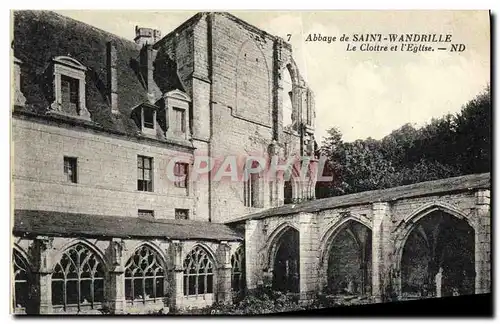 Ansichtskarte AK Abbaye de Saint Wandrille Le Cloitre et l Eglise