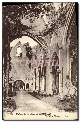 Cartes postales Ruines de l Abbaye de Jumieges Nef de la l Eglise