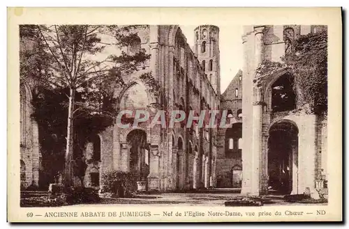 Ansichtskarte AK Ancienne Abbaye de Jumieges Nef de l Eglise Notre Dame vue prise du Choeur