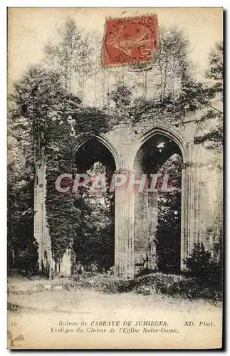 Cartes postales Ruines de l Abbaye de Jumieges Vestiges du choeur de l eglise Notre Dame