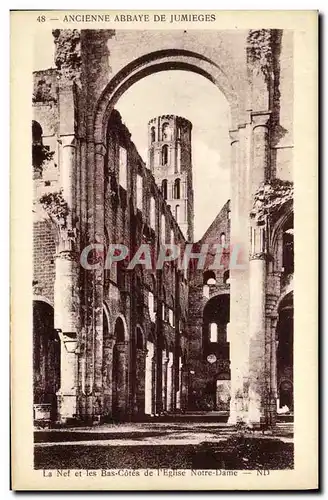 Ansichtskarte AK Ancienne Abbaye de Jumieges La nef et les bas cotes de l eglise Notre Dame