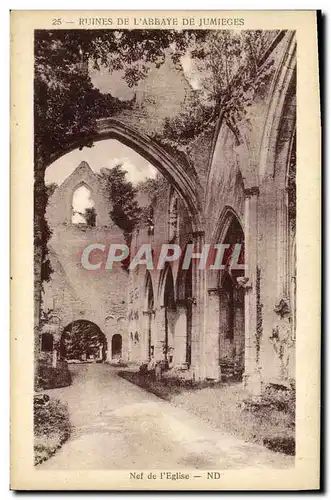 Ansichtskarte AK Ruines de l Abbaye de Jumieges Nef de l eglise