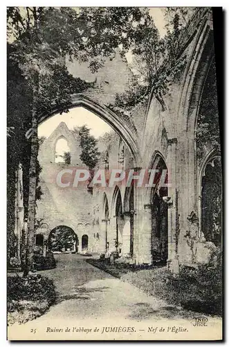 Cartes postales Ruines de l Abbaye de Jumieges Nef de l Eglise