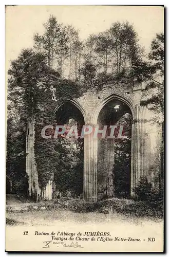 Cartes postales Ruines de l Abbaye de Jumieges Vestiges du choeur de l eglise Notre Dame