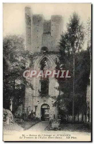 Cartes postales Ruines de l Abbaye de Jumieges Le transept de l eglise Notre Dame