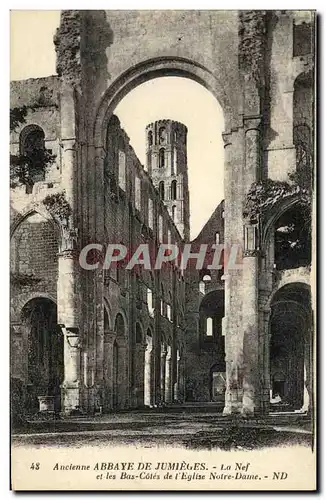 Ansichtskarte AK Ancienne Abbaye de Jumieges La Nef et les bas cotes de l eglise Notre Dame