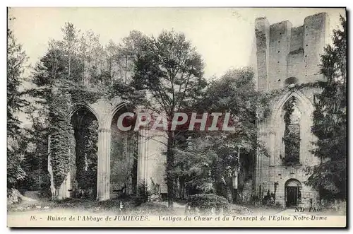 Cartes postales Ruines de l Abbaye de Jumieges Vestiges du choeur et du transept de l eglise Notre Dame