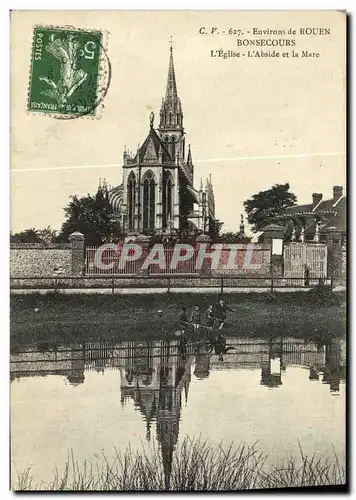 Cartes postales Bonsecours L Eglise l Abside et la Mare