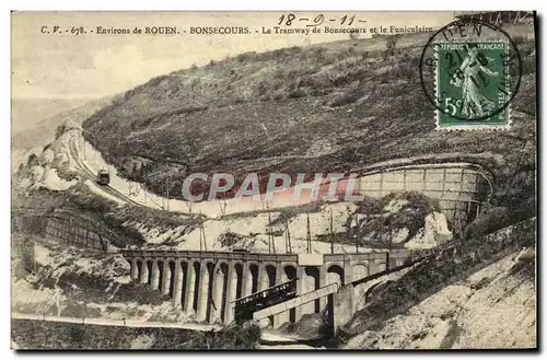 Cartes postales Bonsecours Le Tramway de Bonsecours et le Funiculaire