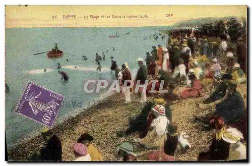 Ansichtskarte AK Dieppe La Plage et les Bains a maree haute