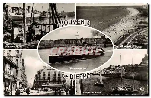 Cartes postales moderne Souvenir de Dieppe l Arromanches Bateau Pont Tournant Puits sale