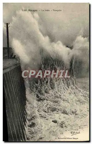 Ansichtskarte AK Dieppe La Jetee Tempete