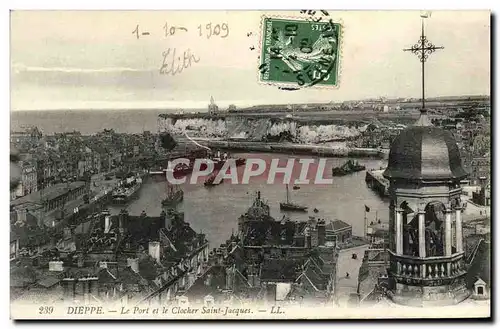 Cartes postales Dieppe Le Port et le Clocher Saint Jacques