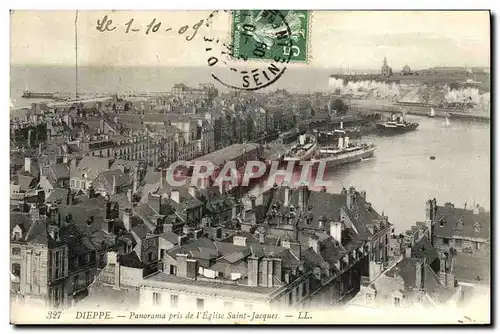 Cartes postales Dieppe Panorama pris de l Eglise Saint Jacques