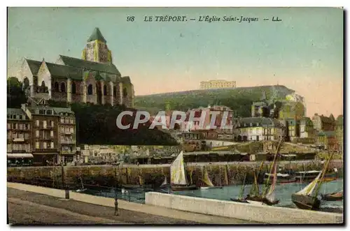 Cartes postales Le Treport L Eglise Saint Jacques Bateaux