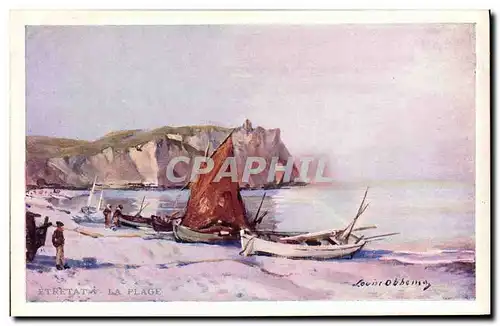 Cartes postales Etretat La Plage Barques de peche