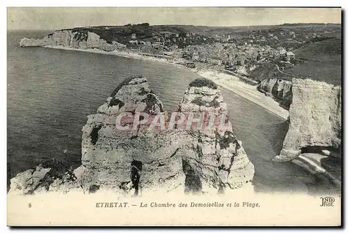 Ansichtskarte AK Etretat La Chambre des Demoiselles et la Plage