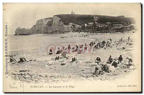 Cartes postales Etretat Les Laveuses et la Plage