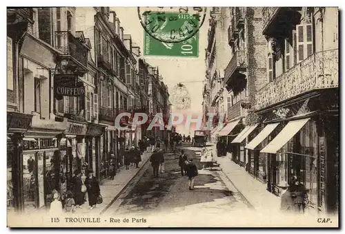 Cartes postales Trouville Rue de Paris Coiffeur